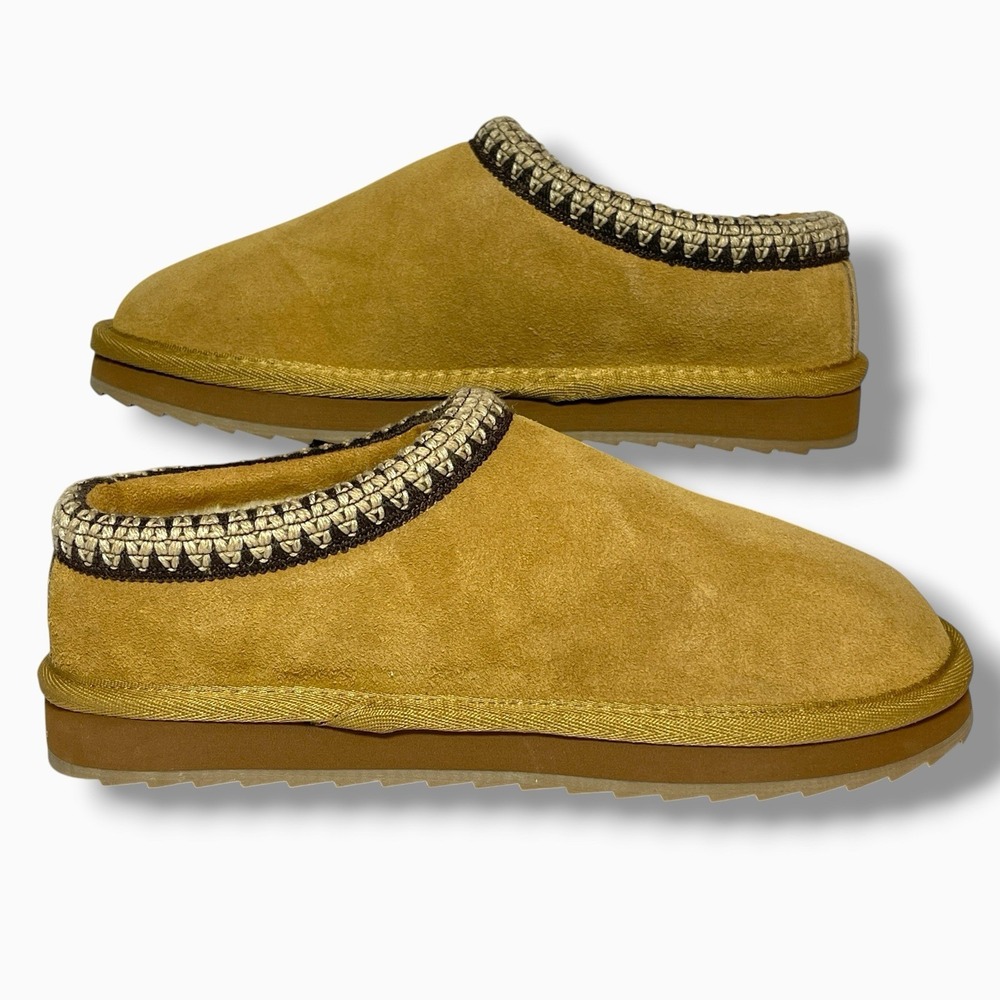 Lands End KIDS Suede Hearth Slippers Chestnut Size US 4M New With out Box